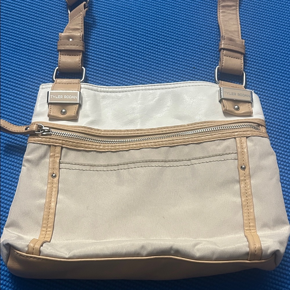 Tyler Rodan Tan and Cream Shoulder Bag